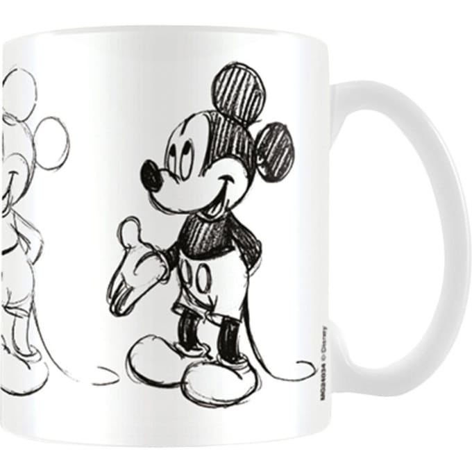 Disney Schetsproces Mickey Mouse Mok (Wit/zwart)