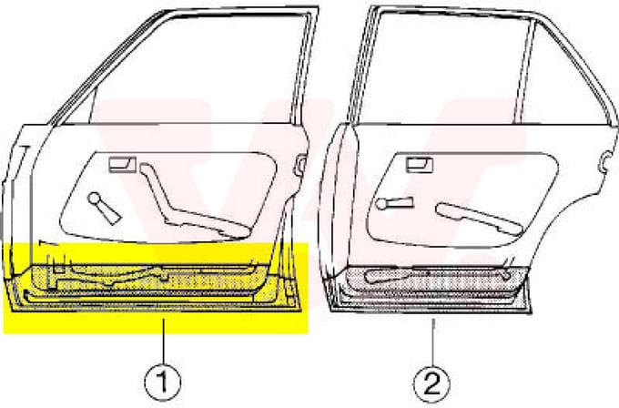 Van Wezel - PLAATWERKPANELEN AUTODEUR VOOR MERCEDES BENZ W123 1976-1984 DUR498757VWAN