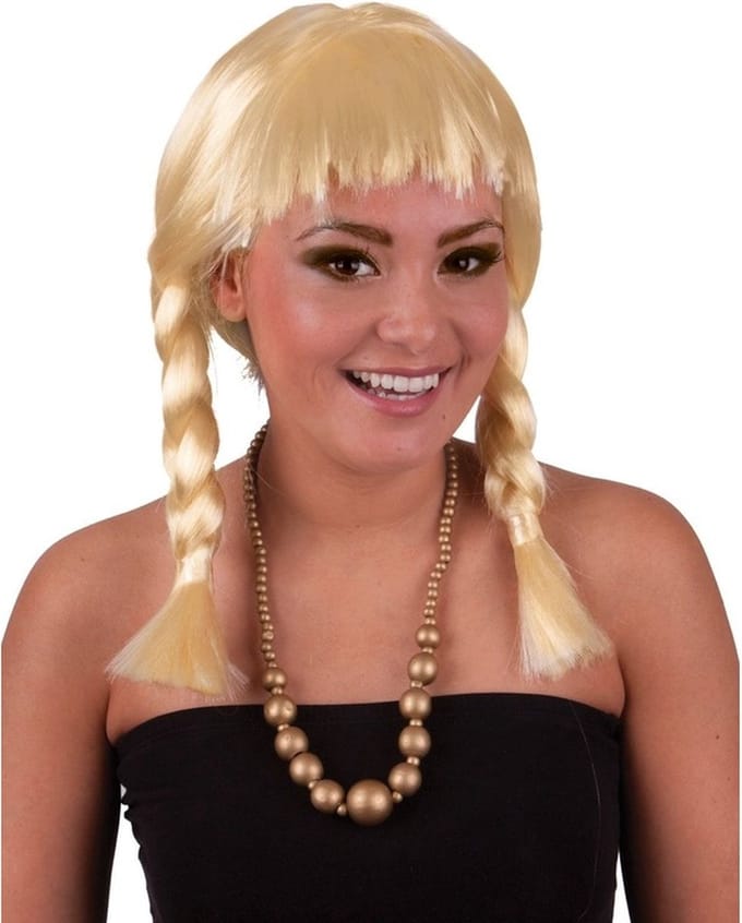 Blonde Heidi pruik uit Tirol