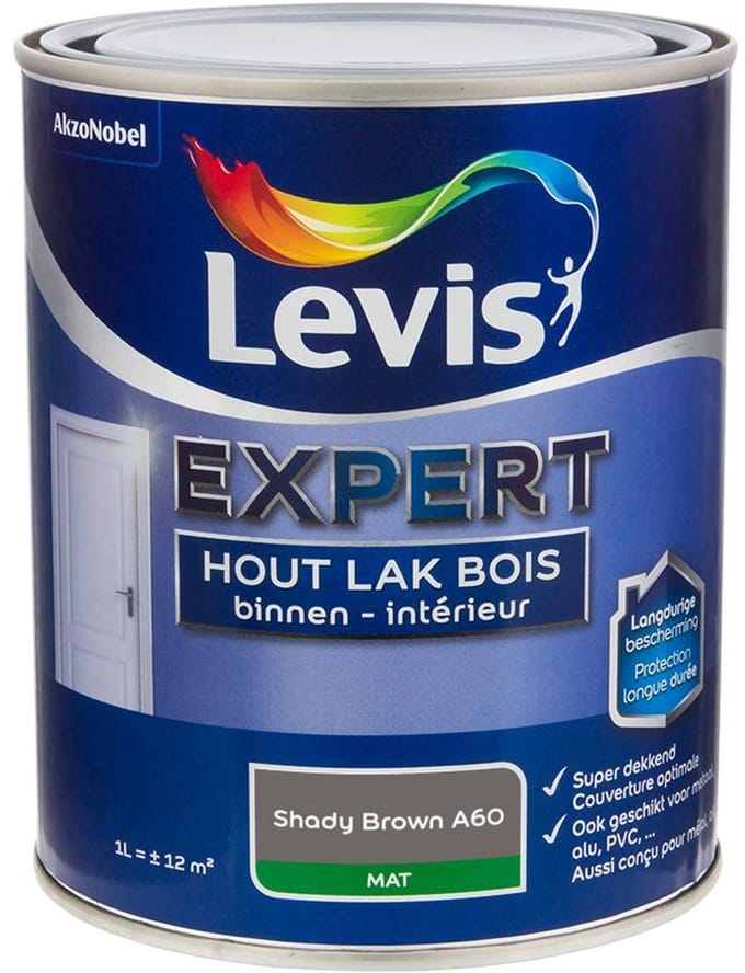Levis - Expert Hout Lak Binnen Mat Mix - Shady Brown A60 - Mengverf - 1 L