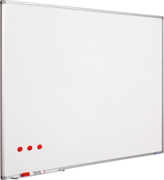 Whitebord 60 x 90cm wit geëmailleerd staal
