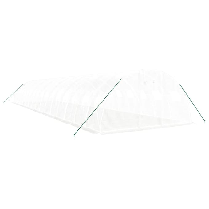 vidaXL - Tuinkas - met - stalen - frame - 64 - m² - 16x4x2 - m - wit