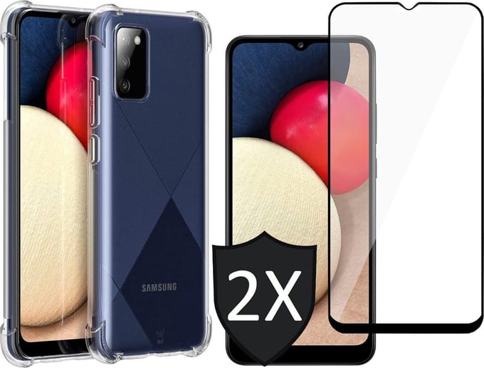 Hoesje geschikt voor iPhone 15 Pro Max - 2x Screen Protector FullGuard - Back Cover Case ShockGuard Transparant & Screenprotector