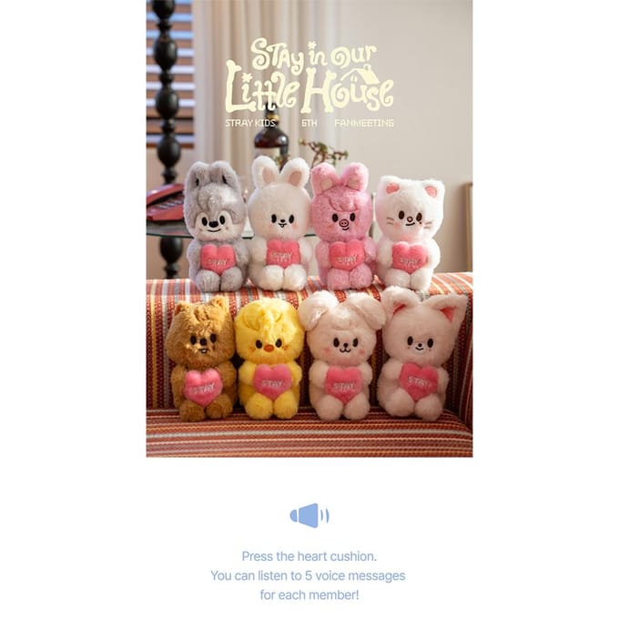 Stray Kids - Peluche SKZOO Version Voix. - RESTEZ dans Notre Petite Maison Wolf Chan white