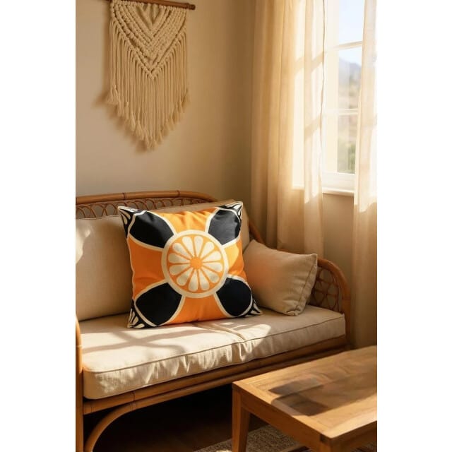 Gek op kussens! Sierkussen ornament tile #3 | 45 x 45 cm | katoen/polyester