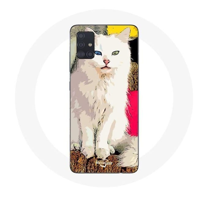 Coque Samsung Galaxy A51 Turc de Van Chat Blanc aux yeux bleu et jaune