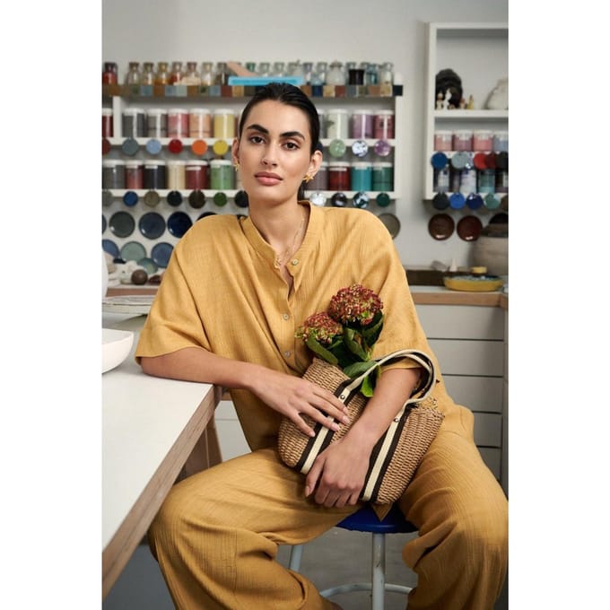 Lange Tuniek In Crinkle Stof
