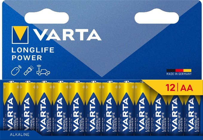 Varta Longlife Power Alkaline Batterijen AA - 12 pack