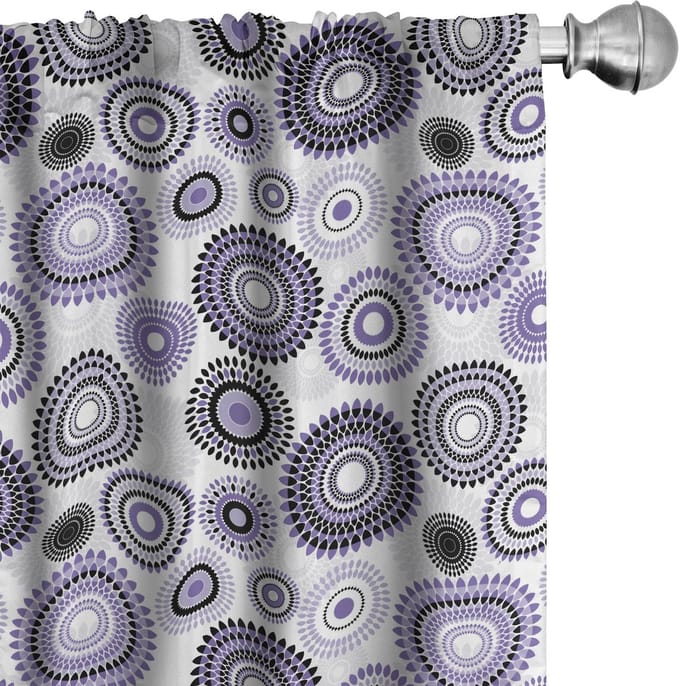 ABAKUHAUS – Gordijnen 2x75x175 cm – Microvezel, Halfschaduw, Digitaal Print