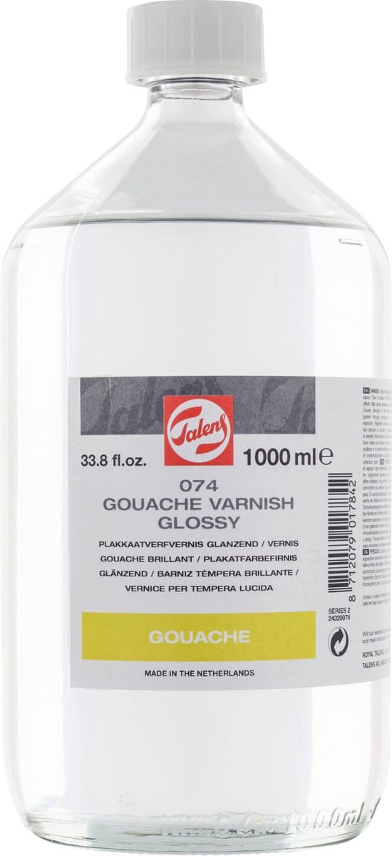 Talens Plakkaatverfvernis glanzend voor Olieverf 1000mL 074