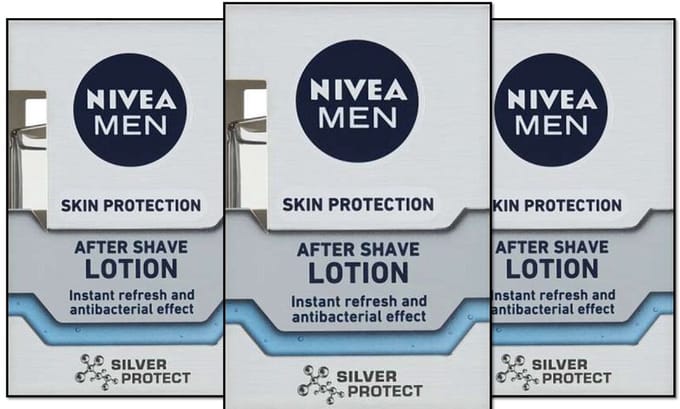 Nivea After Shave Lotion - Silver Protect - 3 x 100 ml Voordeelverpakking