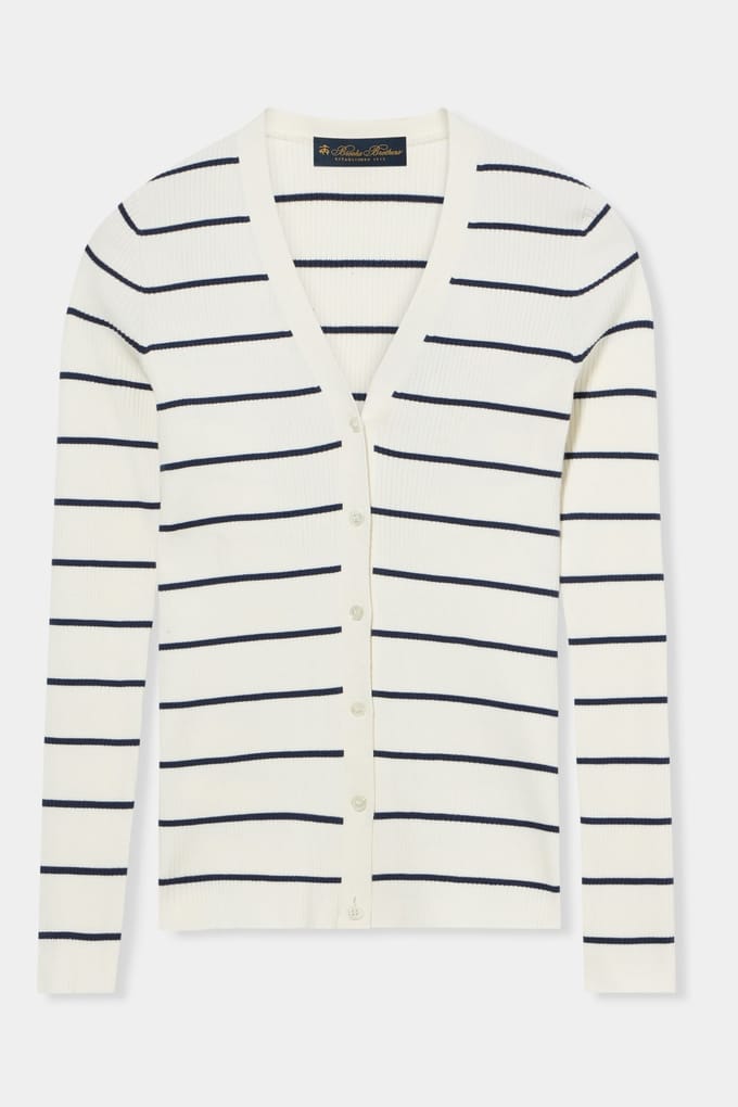Brooks Brothers Silk Blend Cardigan White Größe: XL | Cardigans Outlet | Damen | Weiß