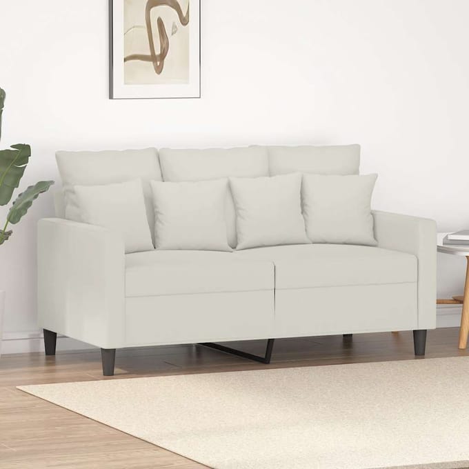vidaXL - Tweezitsbank - 120 - cm - fluweel - crèmekleurig