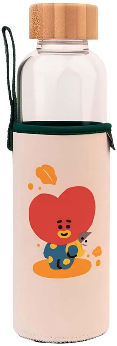 Bt21 Drinkfles Tata 500 Ml 7 X 23,5 Cm Glas Transparant/beige