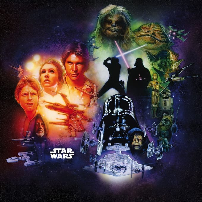 Fotobehang - Star Wars Classic Poster Collage 250x250cm - Vliesbehang
