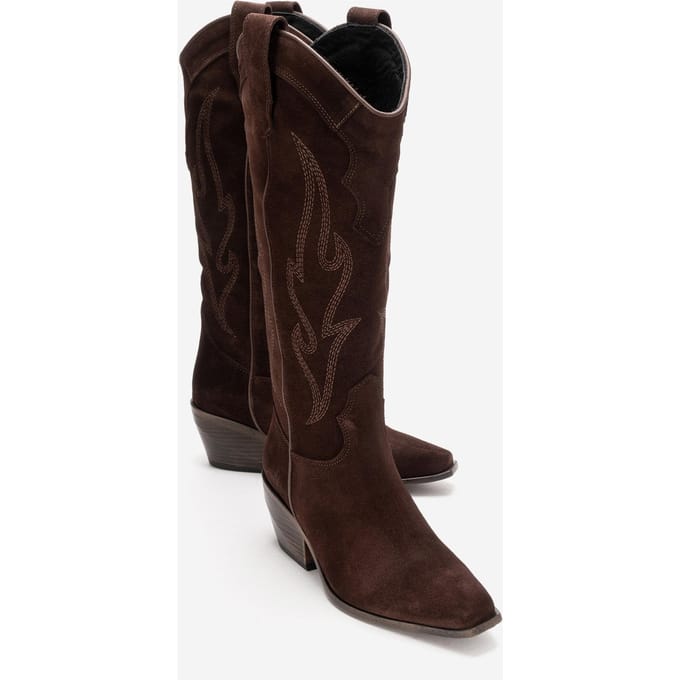 Pietro Leren Western Kniehoge Laars