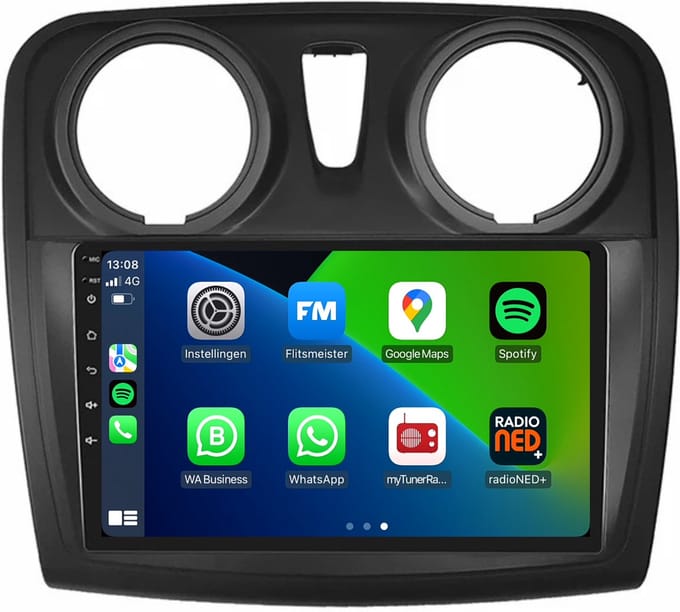 Carplay autoradio voor Dacia Sandero | 2013 t/m 2020 | Android 13 | Draadloos Apple Carplay & Android auto | 2GB + 32GB | 8-Core processor | Davilon | 2025 model | 2013 2014 2015 2016 2017 2018 2019 2020 | Bluetooth & Wifi