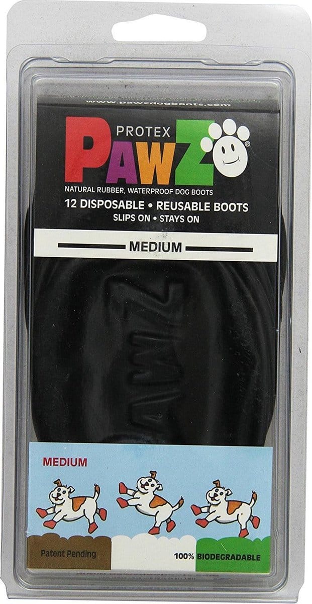 Buster Pawz - Dog shoe M 7.6cm black 12 pcs - (278096)