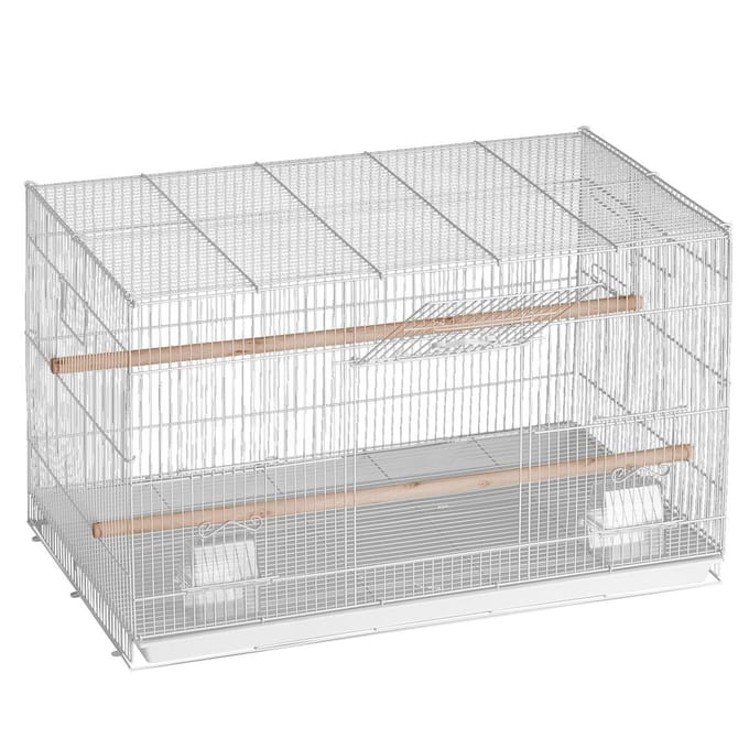 Cage de vol pour oiseaux 18 po Petite cage métallique pour perruches et calopsittes Blanche