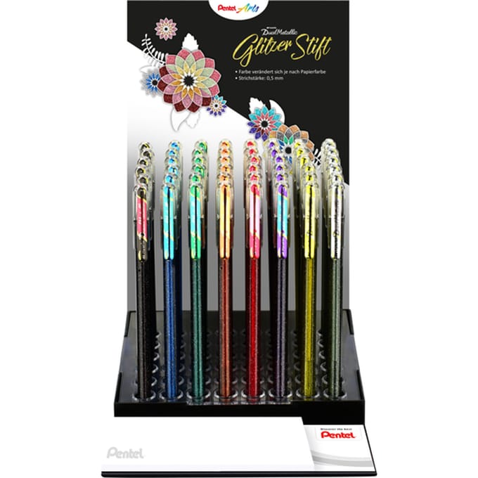 Gelschrijver Pentel K110 Dual medium metallic assorti 8 kleuren