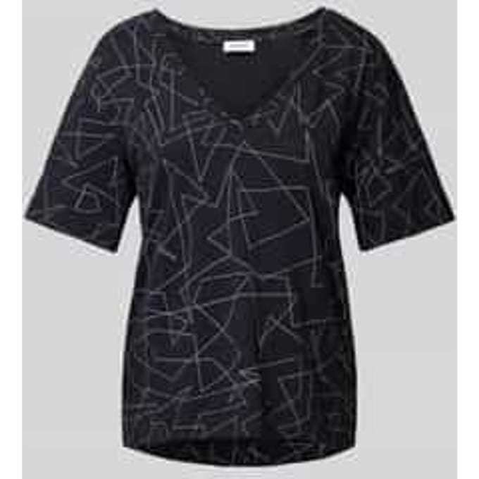 T-shirt met grafisch motief en V-hals