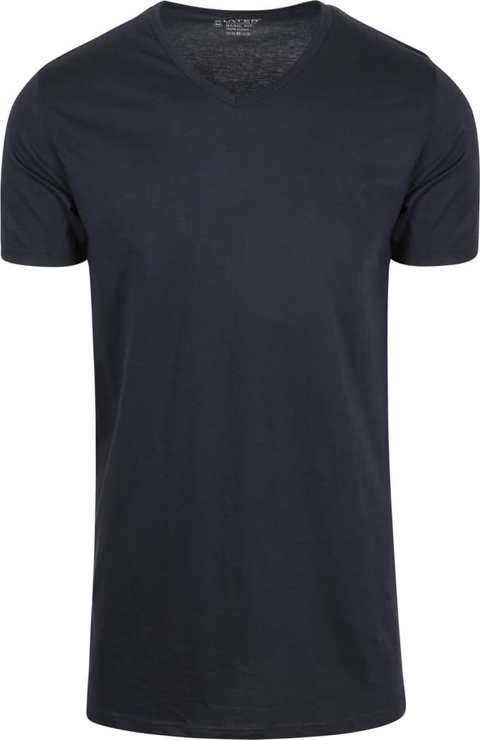 Slater 2-pack T-shirt Basic Extra Lang V-neck Donkerblauw (navy) - Maat L - Heren - Extra lange T-shirts