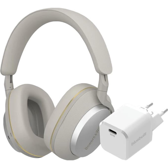 Bowers & Wilkins Px7 S2e Grijs + BlueBuilt Power Delivery Oplader met Usb C Poort 20W Wit