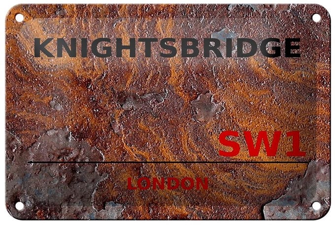 Blechschild London 18x12cm Knightsbridge SW1