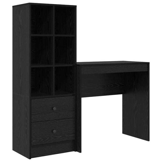vidaXL - Bureau - Zwart - Eiken - 125,5 - x - 40 - x - 127 - cm - 2 - st