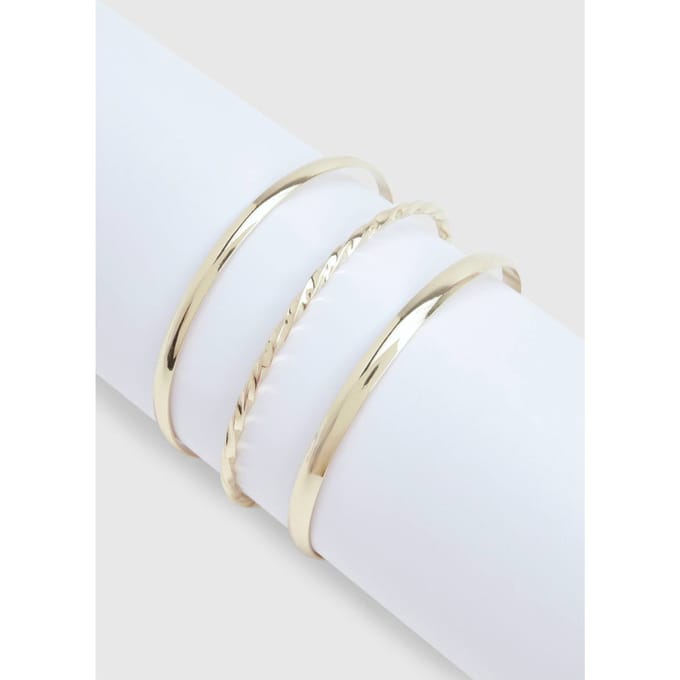 boohoo Dames Gouden Slanke Armbanden 3 Pack