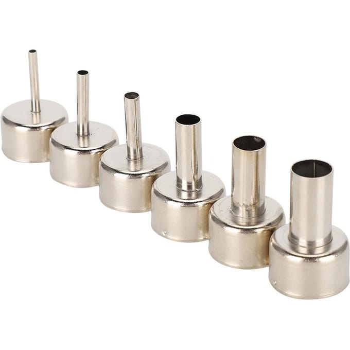 6 stuks Heteluchtpistool Mondstuk 858 Heteluchtpistool SMD Rework Station Accessoire 34581012mm