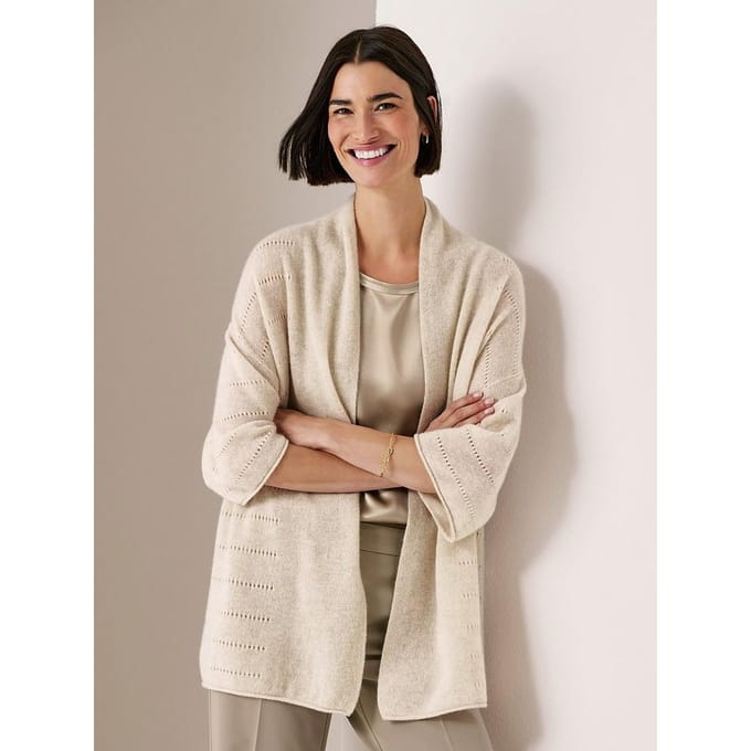 Vest 100% kasjmier Van Peter Hahn beige