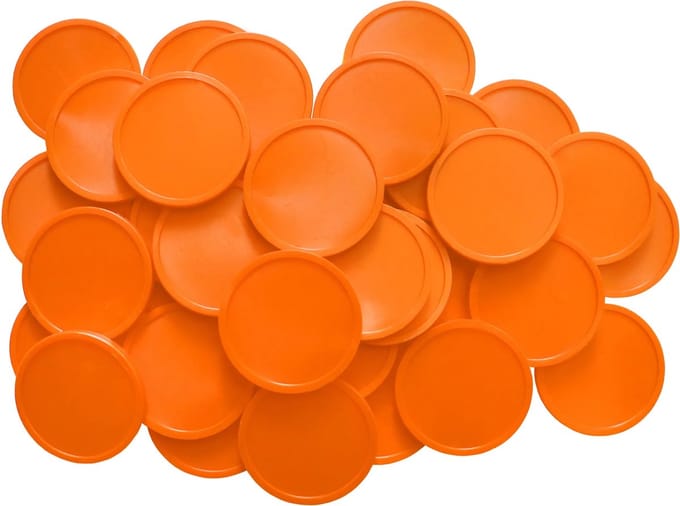 Blanco consumptiemunten / drankmunten Ø29mm - Oranje - 1.000 stuks