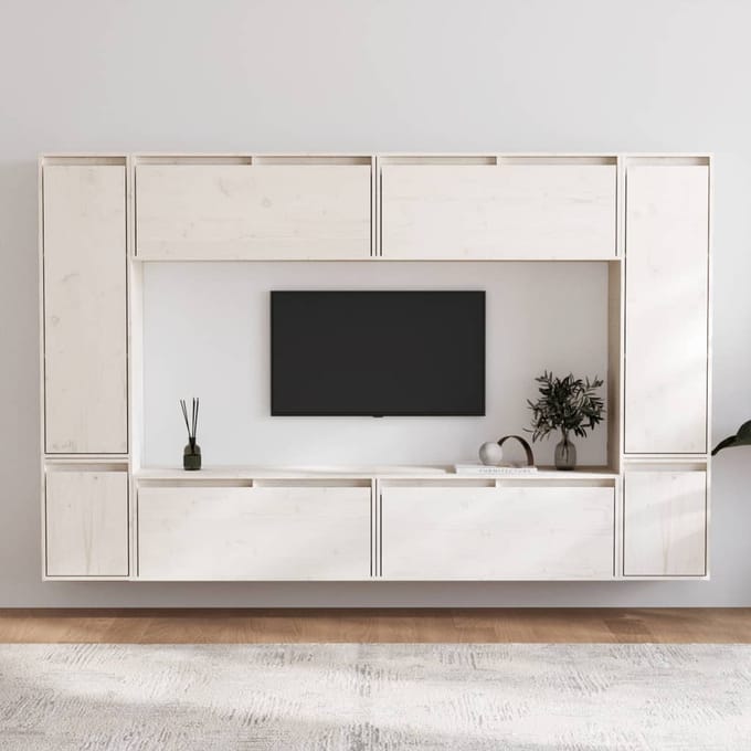 vidaXL - Tv-meubelen - 8 - st - massief - grenenhout - wit