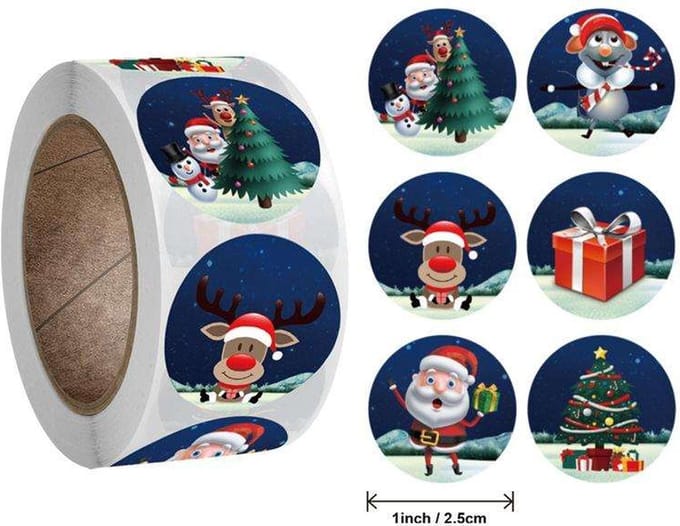 Without Lemon - Kerststickers 2023 - 500 stuks - Sticker size: 2.5cm - Kerst - Cadeau - Versiering - Verpakking
