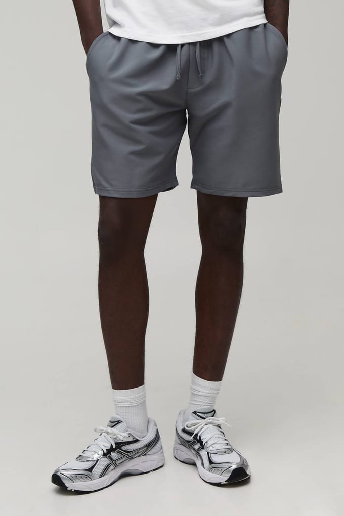 Essential Relaxed Fit Elasticated Tech Shorts | Grey | Size Medium