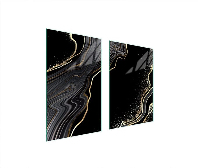 TMK ArtDeko - Glas Snijplank - 35x30x52 cm - Marmer - Veelkleurig