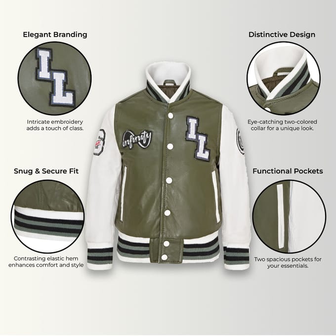 Letterman leren Varsity College bomberjack voor kinderen