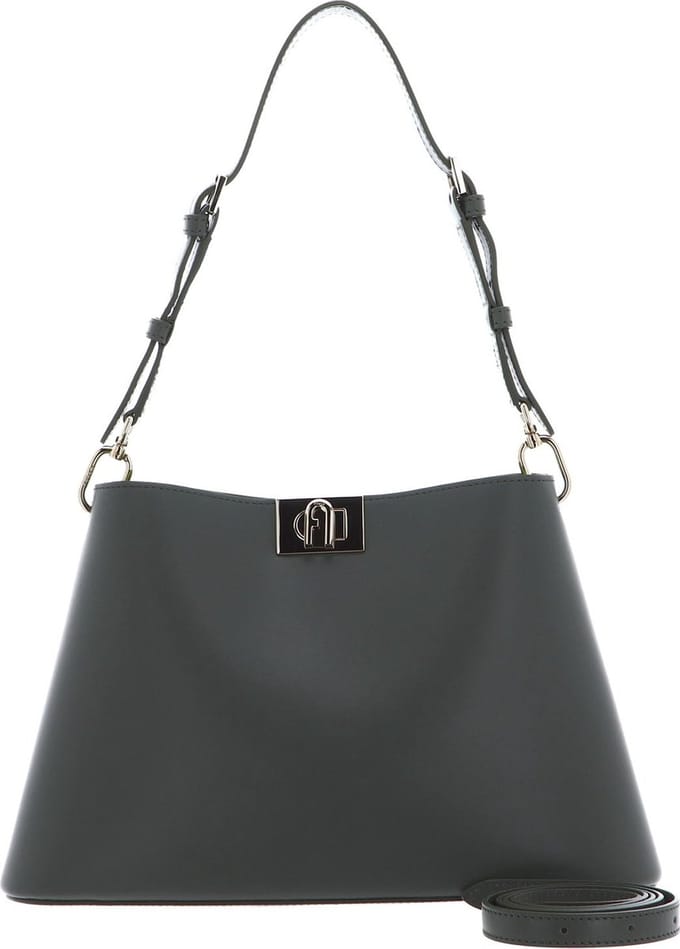 FURLA Leren Schoudertas Fleur Shoulder Bag Cactus Olijfgroen