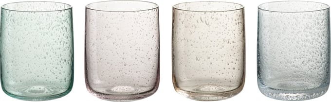 J-Line glas Yones - glas - mix - 4 stuks