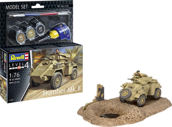 Revell Modelbouwpakket Militaire voertuigen - 63289 Humber Mk.II - Panzerwagen - Model Set Plastic - 1:76 - Modelbouw