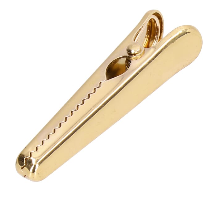 Pince à Sceller 7,9 cm de Long Manche Confortable Conception Robuste Conception à Dents Internes Outils de Cuisine pour Papier de Bureau Photos Gold beige