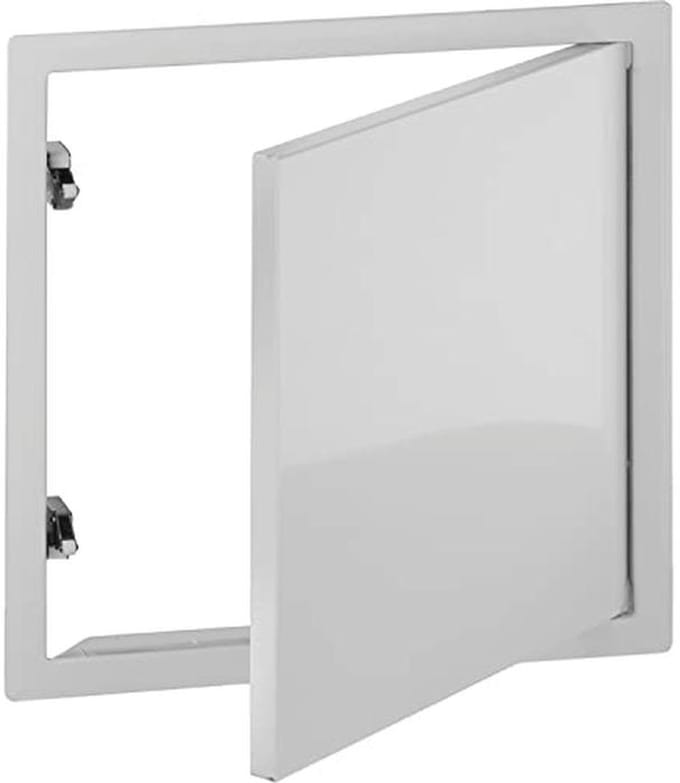 Inspectiedeur 40 x 40 cm - Wit, Plaatstaal met Veersluiting