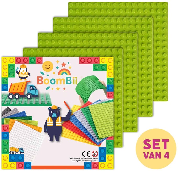 Bouwplaat lichtgroen - geschikt voor DUPLO - set van 4 bouwplaten