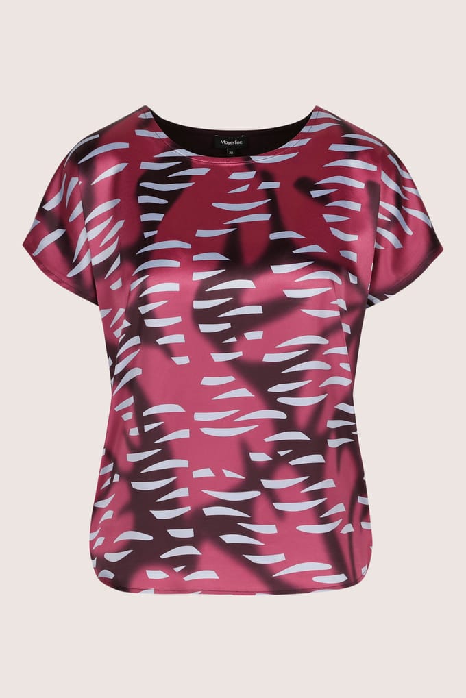 T-shirtblouse Met Satijnen Front