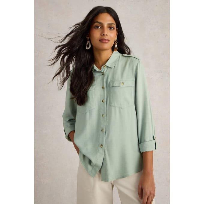 White Stuff Misha Utility Shirt Light Green Größe: 6 | Business hemden Outlet | Damen | Grün