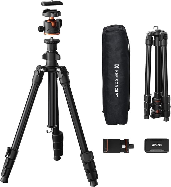 Camera Statief 178 cm met Smartphone Houder - Aluminium Reis Statief