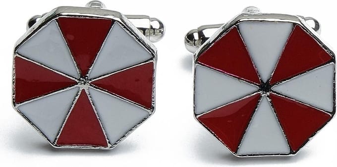 Manchetknopen - Emaille Rood met Wit