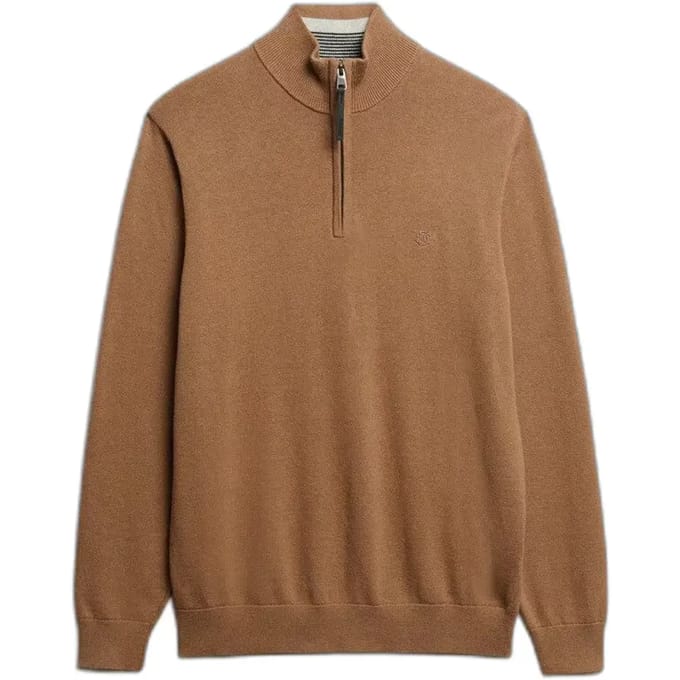 Superdry - Essentials Katoenen Trui met Halve Rits - Heren - Sweaters