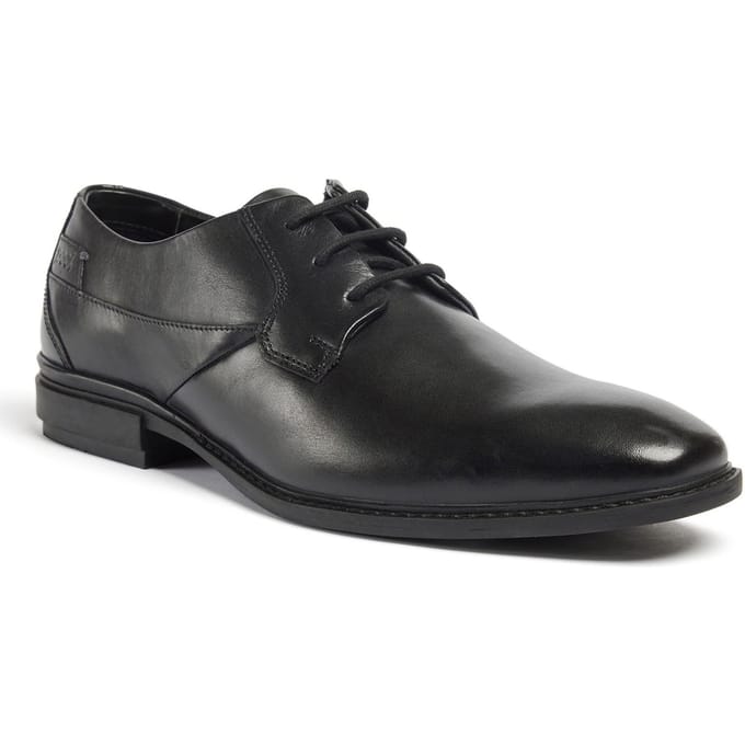 Pod Smyth Leren Heren Zwarte Veterschoenen